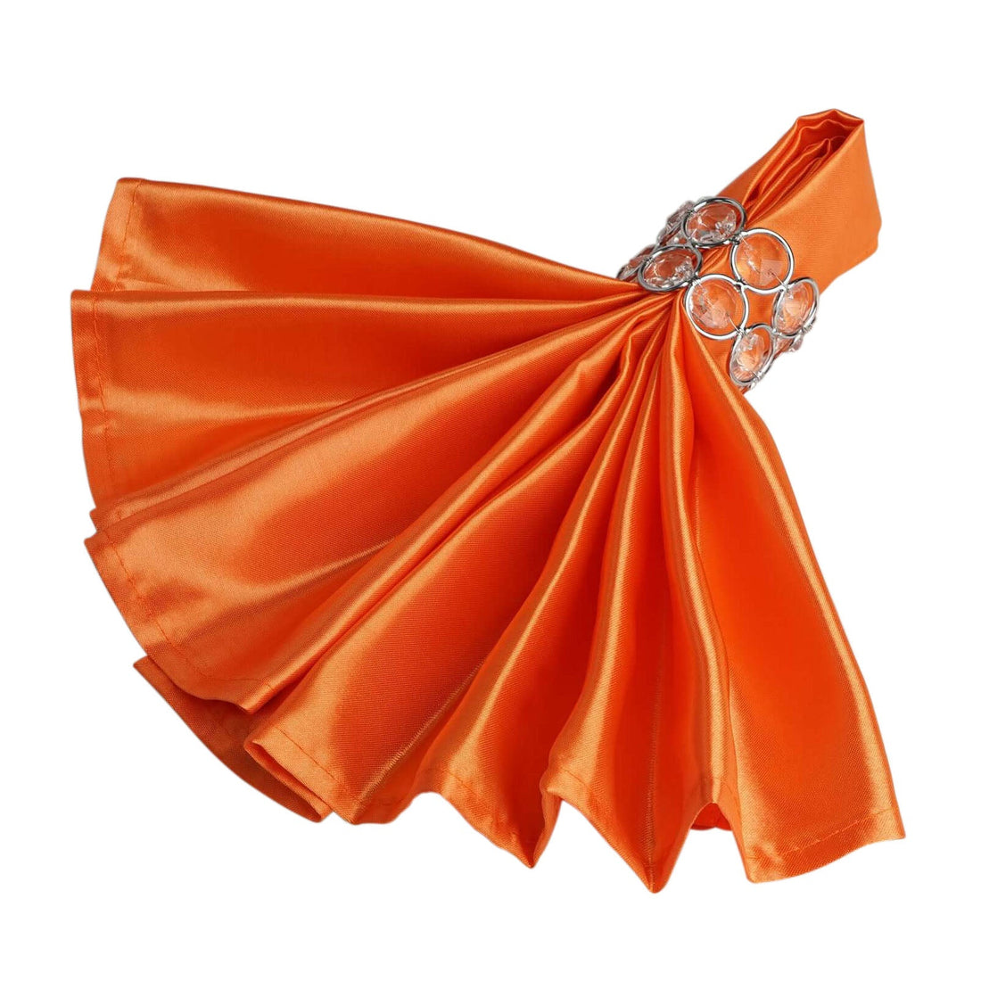 5 Pack Satin Napkins 20"x20" Orange - Soft Reusable Cloth Napkins