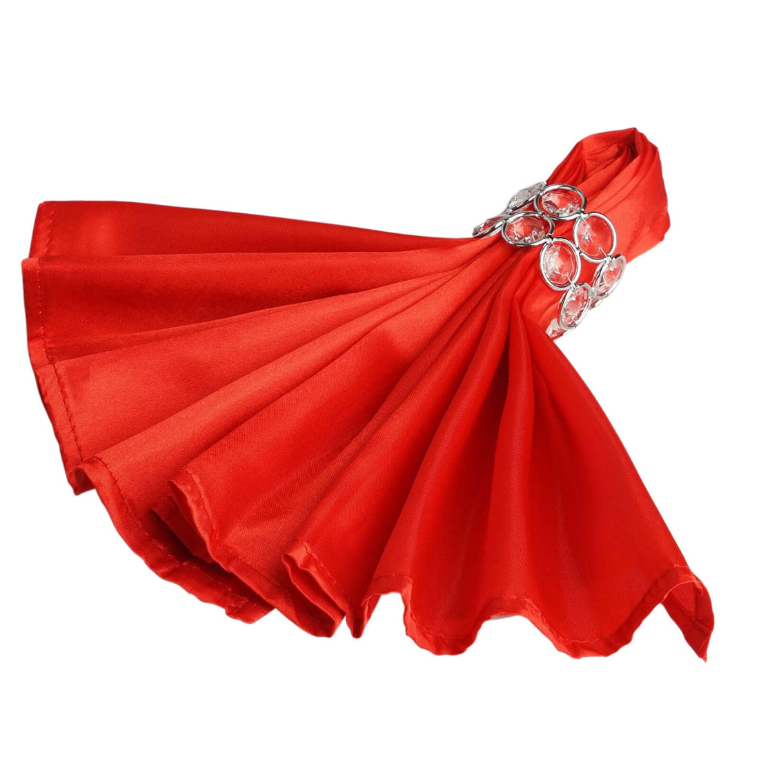 5 Pack Satin Napkins 20"x20" Red - Soft Reusable Cloth Napkins