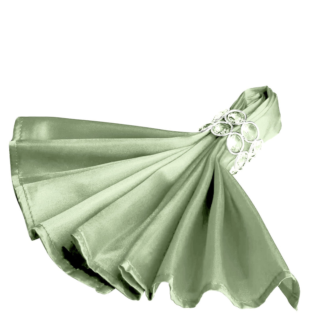 5 Pack Satin Napkins 20"x20" Sage Green - Soft Reusable Cloth Napkins