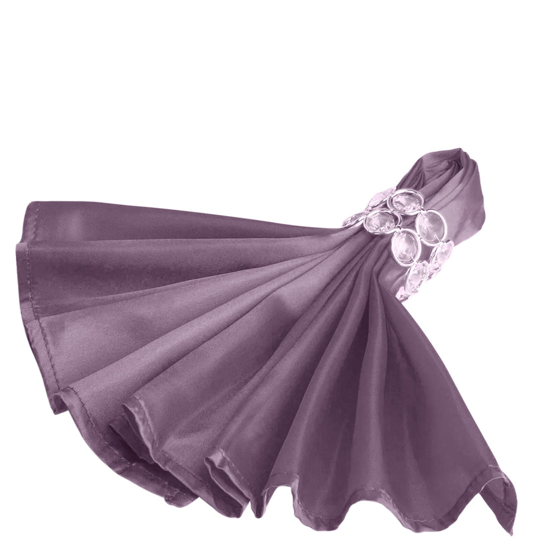 5 Pack Satin Napkins 20"x20" Violet Amethyst - Soft Reusable Cloth Napkins