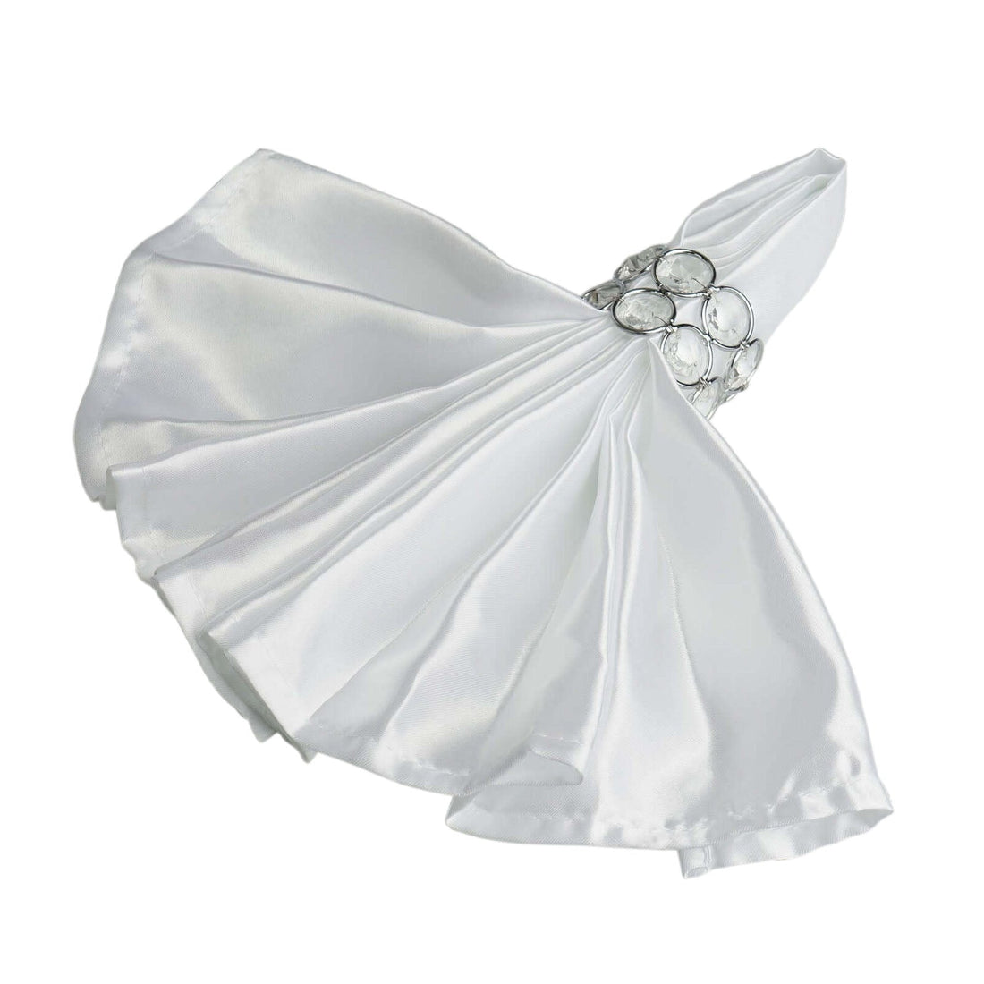 5 Pack Satin Napkins 20"x20" White - Soft and Luxurious Reusable Cloth Napkins for Weddings & Banquets