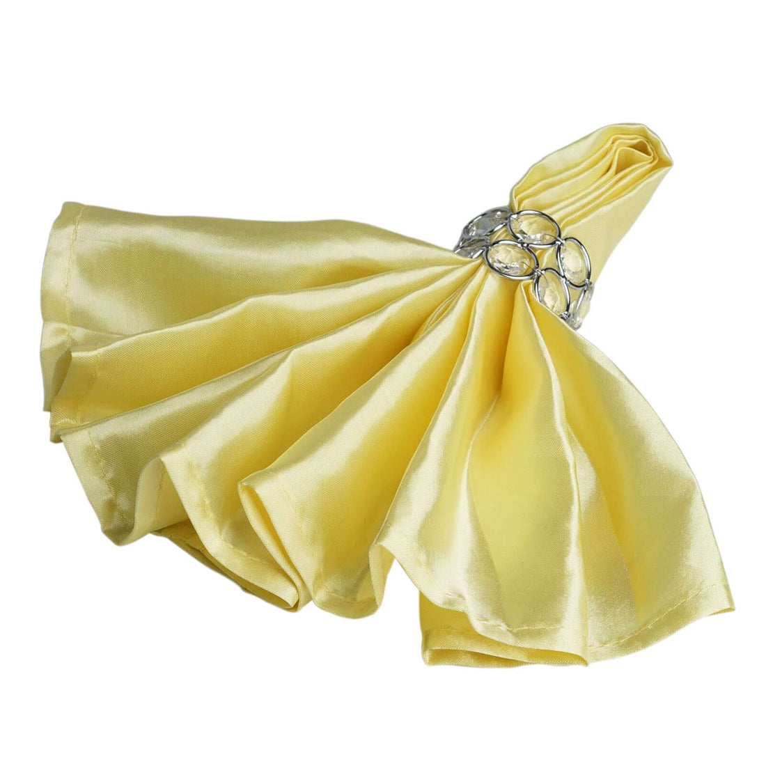 5 Pack Satin Napkins 20"x20" Yellow - Soft Reusable Cloth Napkins