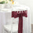 6 Inch x 106 Inch Burgundy Accordion Crinkle Taffeta Chair Sashes 5 Pack