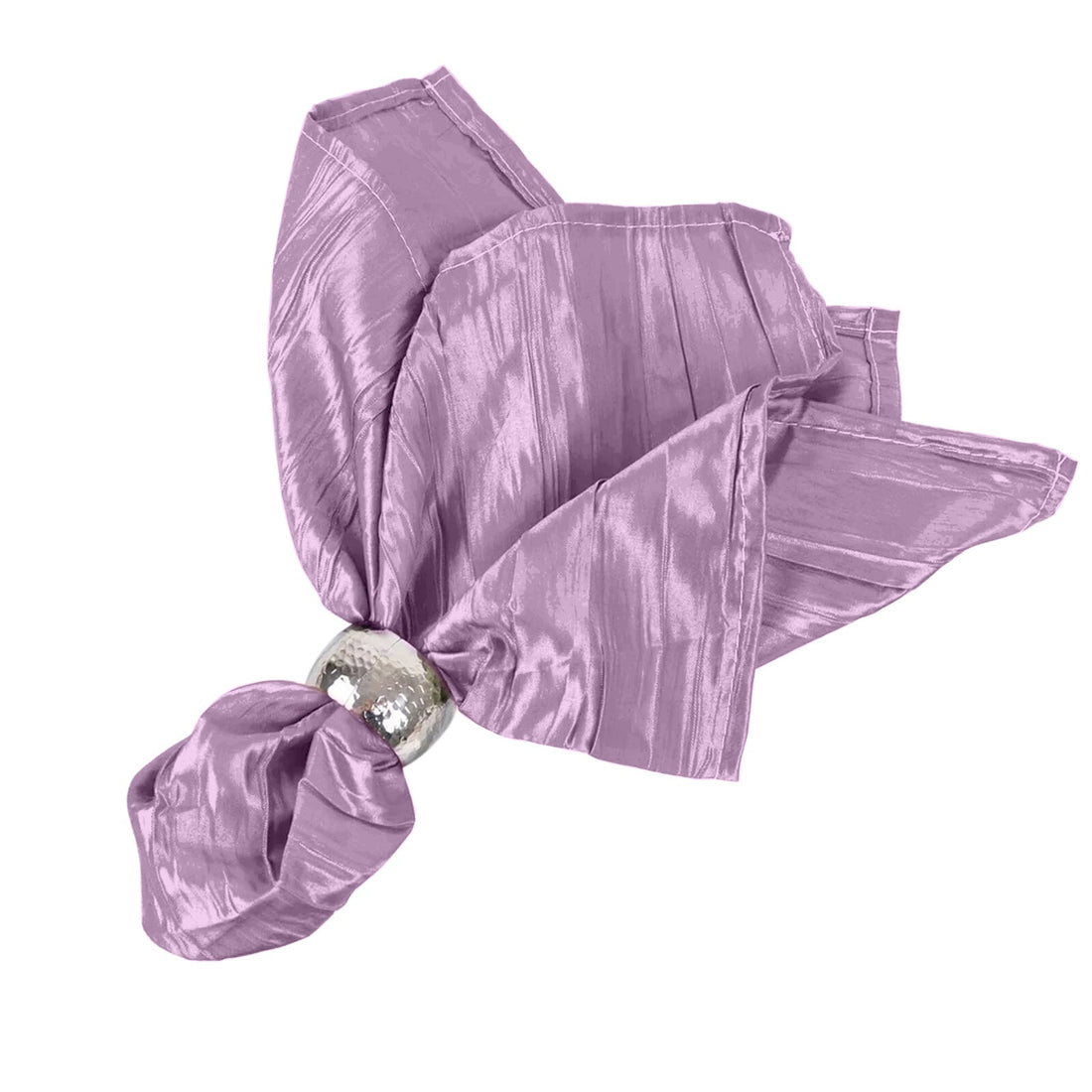 5 Pack Taffeta Napkins 20"x20" Violet Amethyst - Accordion Crinkle Cloth Napkins