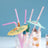 Umbrella Style Luau Pool Drinking Straws 50 Pack Multi Colored