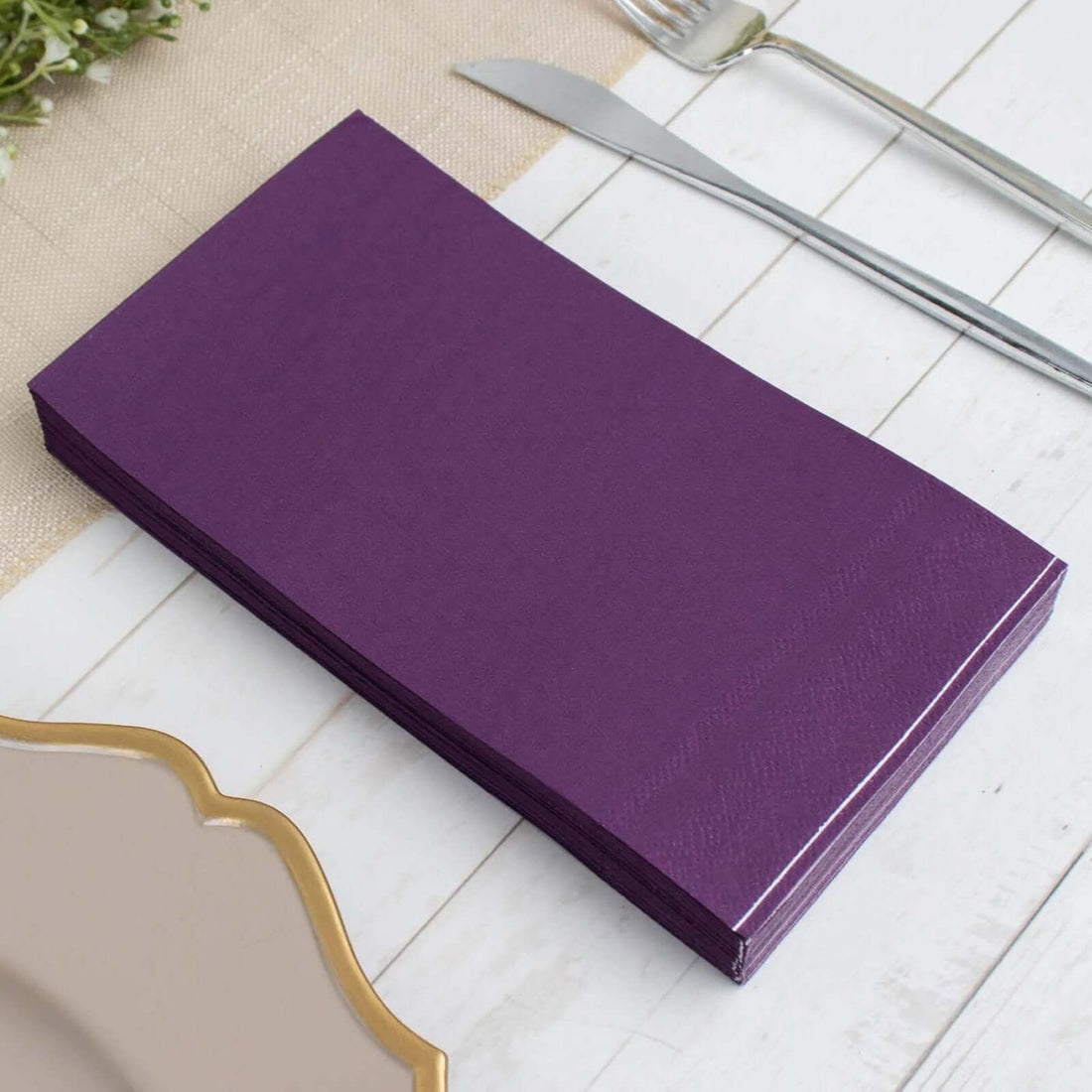 50 Pack | 2 Ply Soft Purple Dinner Party Paper Napkins