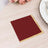 50 Pack Burgundy Paper Beverage Napkins with Gold Foil Edge