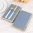 50 Pack Dusty Blue Soft 2 Ply Dinner Paper Napkins with Gold Foil