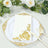 50 Pack White Gold Dinner Paper Napkins with Baroque Floral Print, Soft Disposable Party Napkins