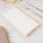 50 Pack White Soft 2 Ply Dinner Paper Napkins with Gold Foil Edge