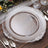 10 Inch Size Clear Color Gold Leaf Embossed Rim Dinner Plates