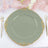 6 Pack 13 Inch Dusty Sage Gold Embossed Charger Plates With Antique Design Rim