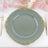 6 Olive Green Round Charger Plates With Gold Embossment