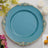 13 Inch Size Peacock Teal Acrylic Charger Plates With Gold Embossed Rim