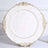 6-Pack Acrylic Charger Plates 13" Round White Washed with Gold Embossed Baroque Rim - Antique Decorative Dinner Tableware