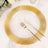 6 Pack 13inch Clear / Gold Lined Rim Plastic Wedding Charger Plates, Round Disposable Serving Plates