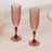 6 Pack Dusty Rose Crystal Cut Reusable Plastic Champagne Glasses