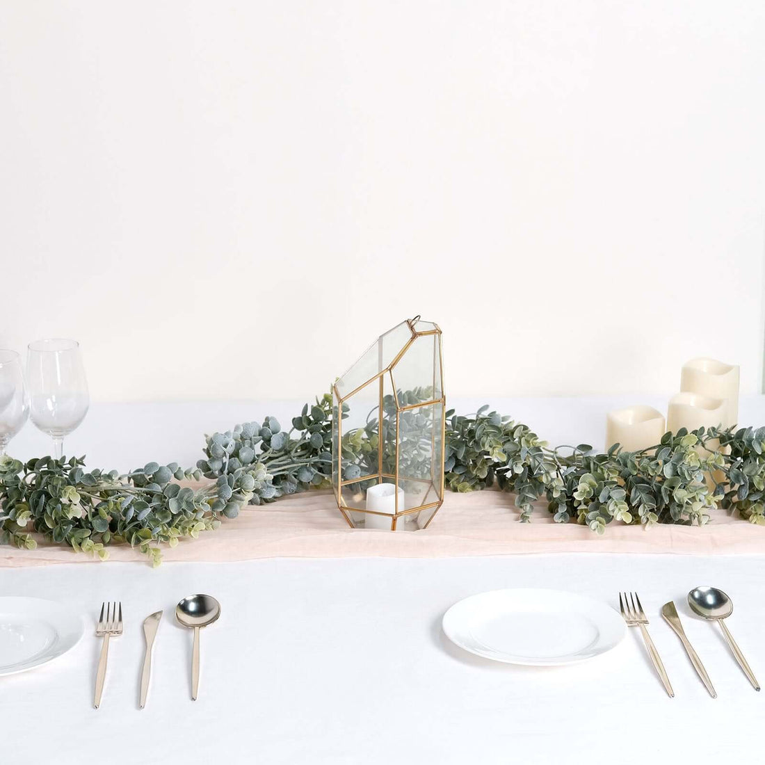 6 Feet Frosted Green Waterproof Artificial Eucalyptus Leaf Garland Plant Faux Hanging Vine