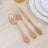 72 Pcs Plastic Silverware Set Amber Gold in Baroque Style