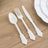 72 Pack Baroque Style Ivory Plastic Silverware Set, Heavy Duty Disposable Forks
