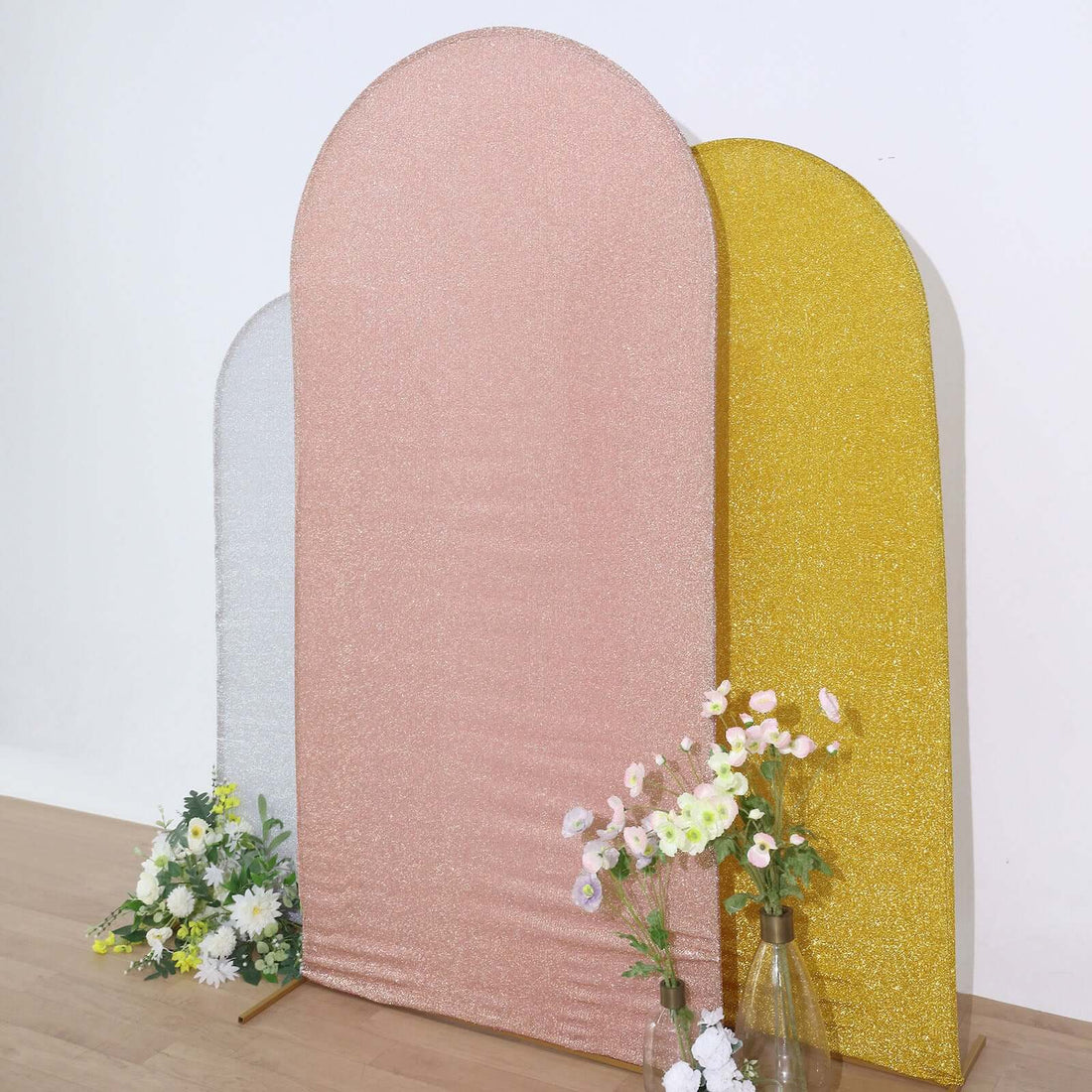 7 Ft Blush Rose Gold Spandex Arch Cover For Backdrop