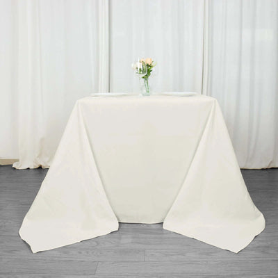 Premium Polyester Square Tablecloth 90"x90" Ivory - 220GSM Wrinkle-Resistant & Durable Table Cover