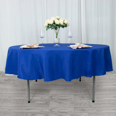 Premium Polyester Round Tablecloth 90" Royal Blue - 220GSM Wrinkle-Resistant & Durable Table Cover