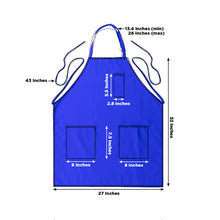 Royal Blue Premium Polyester Kitchen Chef Apron with Adjustable Neck and Long Ties