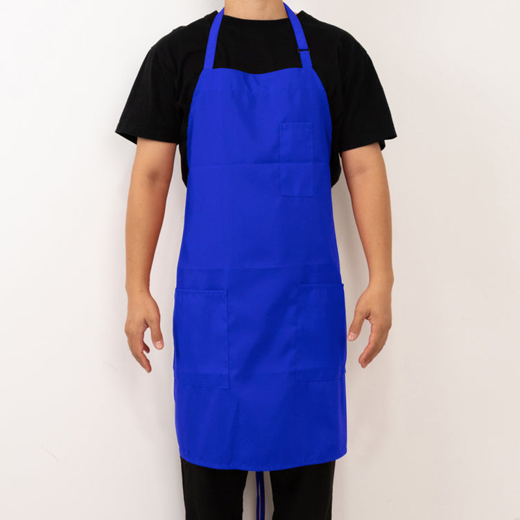 Royal Blue Premium Polyester Kitchen Chef Apron with Adjustable Neck and Long Ties