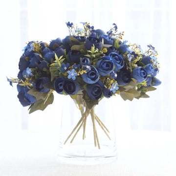 Elegant Touch of Navy Blue Ranunculus