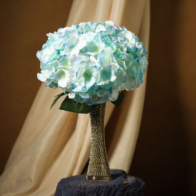 5 Bushes Light Blue Artificial Silk Hydrangea Flower Bouquets
