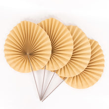 6 Pack Natural Dried Tropical Palm Leaf Paper Fans, Handheld Folding Fans Boho Farmhouse