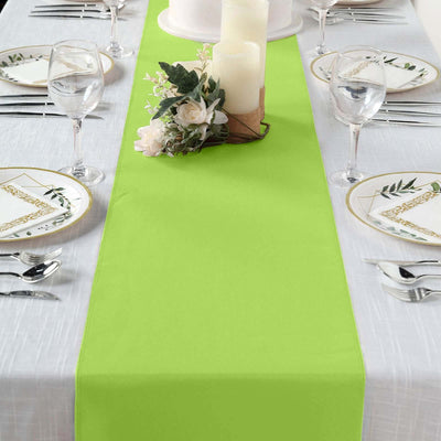 Polyester Table Runner 12"x108" Apple Green - Wrinkle-Resistant & Durable Table Decor