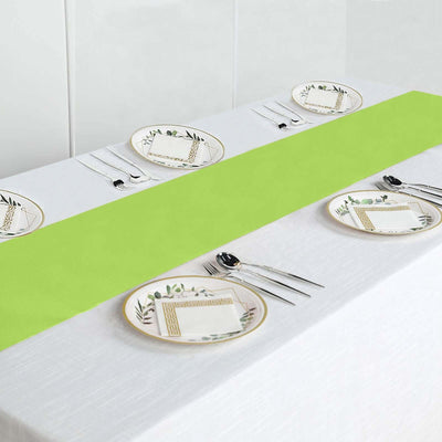 Polyester Table Runner 12"x108" Apple Green - Wrinkle-Resistant & Durable Table Decor