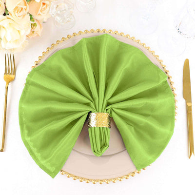 5 Pack Polyester Napkins 20"x20" Apple Green - Durable & Wrinkle Resistant Dinner Napkins