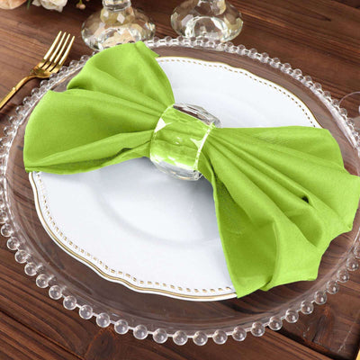 5 Pack Polyester Napkins 20"x20" Apple Green - Durable & Wrinkle Resistant Dinner Napkins