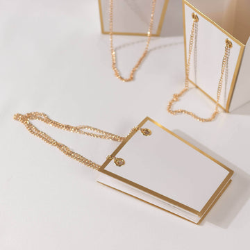 <span style="background-color:transparent;color:#000000;">White Gold Paper Bags With Metal Chain Handles: A Touch Of Luxury With Practicality</span>