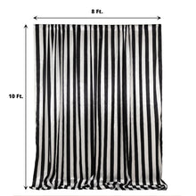 Black White Striped Satin Backdrop Curtain Panel, Glossy Event Photography Background Room Divider