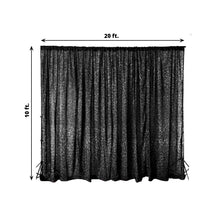 20ftx10ft Black Metallic Shimmer Tinsel Photo Backdrop Curtain, Event Background Drape Panel