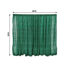 Hunter Emerald Green Metallic Shimmer Tinsel Photo Backdrop Curtain, Event Background Drapery Panel