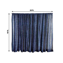 20ftx10ft Navy Blue Metallic Shimmer Tinsel Photo Backdrop Curtain, Event Background Drapery Panel