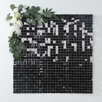 <span style="background-color:transparent;color:#111111;">Shiny Black Square Sequin Wall Backdrop: Captivating Visual Appeal</span>