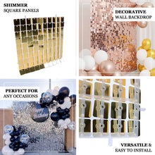 Ritzy Gold Square Sequin Shimmer Wall Photo Backdrop Panels, Party Active Spangle