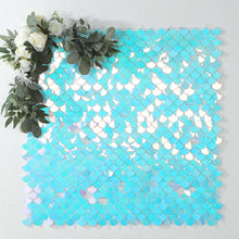 Iridescent Blue Mermaid Scales Sequin Shimmer Wall Photo Backdrop Panels