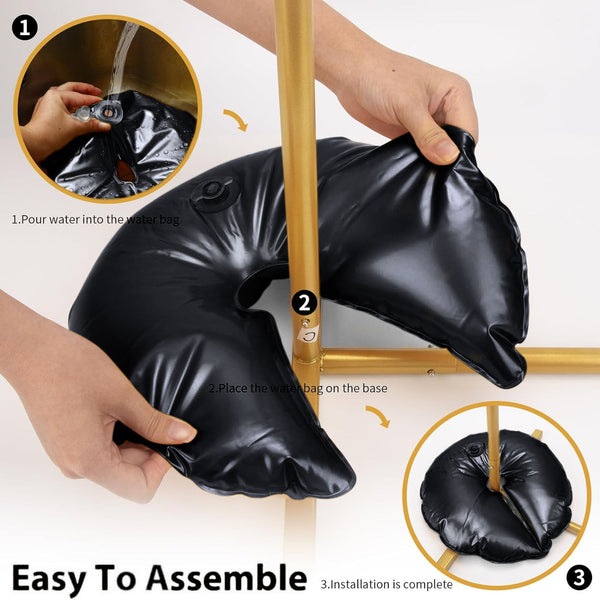 4 Pack Black Water Bags – Heavy Duty Reusable PVC Fillable Base Weights for Balloon