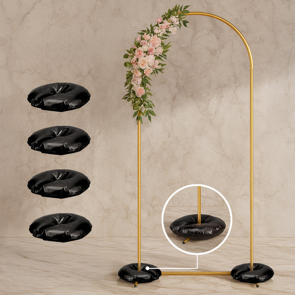 4 Pack Black Water Bags – Heavy Duty Reusable PVC Fillable Base Weights for Balloon