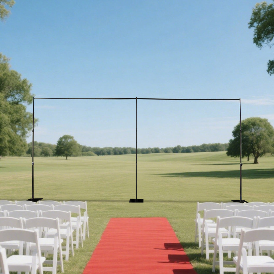 Heavy Duty Metal Backdrop Stand – Black 10ft x 20ft Pipe & Drape Adjustable Photography