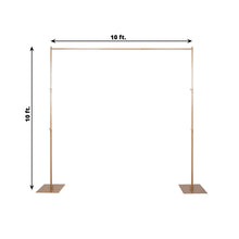 Gold Metal DIY Adjustable Heavy Duty Pipe and Drape Stand Set, Backdrop Kit With Steel Base 10ft