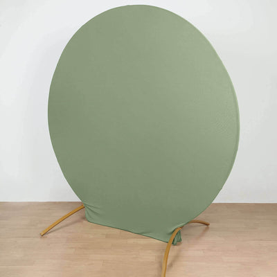 Dusty Sage Green Round Spandex Fit Wedding Backdrop Stand Cover 7.5ft