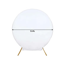 White Round Spandex Fit Wedding Backdrop Stand Cover 7.5ft